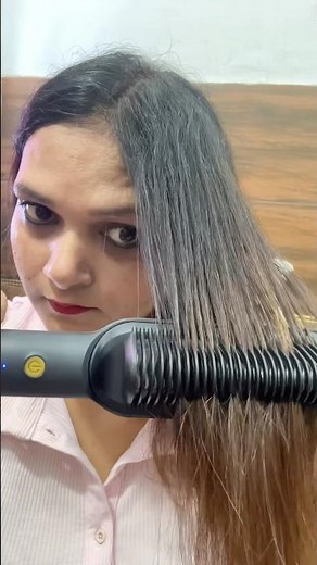 How to use hair straightener comb brush | hair straightener brush review ‎⁨@Meesho⁩