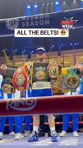 Canelo Alvarez shows off his belts after being crowned undisputed middleweight champion! 🤩🥊 #BOXING #CANELO #UNDISPUTED #RIYADH | Daily Mail Sport