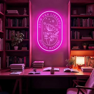 Custom Name Library Neon Sign Personalized Home Library Decor Book Lover Gift Bookworm Sign Librarian Gift Unique Bookshelf Decoration - Etsy