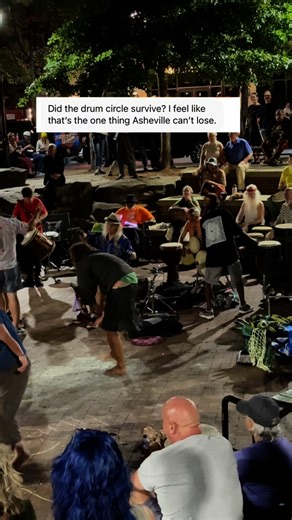 Discover Asheville, NC • AVL Local Guide on Instagram: "YES, the drum circle did survive. It still happens every Friday night in Pritchard Park downtown, starting around sunset. It’s free, open to everyone, and all ages. Sometimes the circle feels smaller than it used to, and sometimes it’s packed again — but here’s where you come in. Bring your drum, bring your friends, bring your energy, and come be part of keeping this Asheville tradition alive. If you have more questions about WNC, especiall
