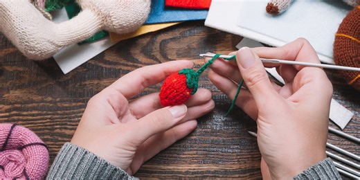 We love the crochet strawberry hat trend
