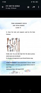 Question:Draw the tools and weapons used by the Early Humans.... | Filo