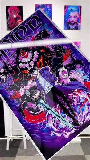 Sung Jin-Woo Magnetic Metal Poster 🧲,No Drill Solo Leveling Wall Art #imetalposter #sololeveling