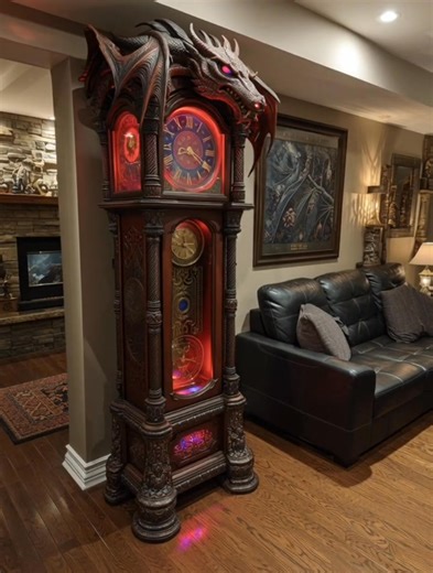 These are SO COOL!!! #grandfatherclock #dragons #ecstaticdesigns | Ecstatic Designs