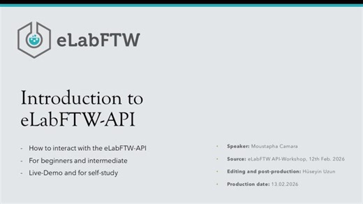 eLabFTW API Workshop | Deltablot