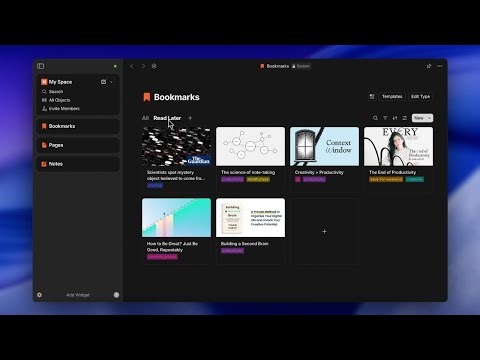 From Read Later to Create Now: Organize Bookmarks in Anytype