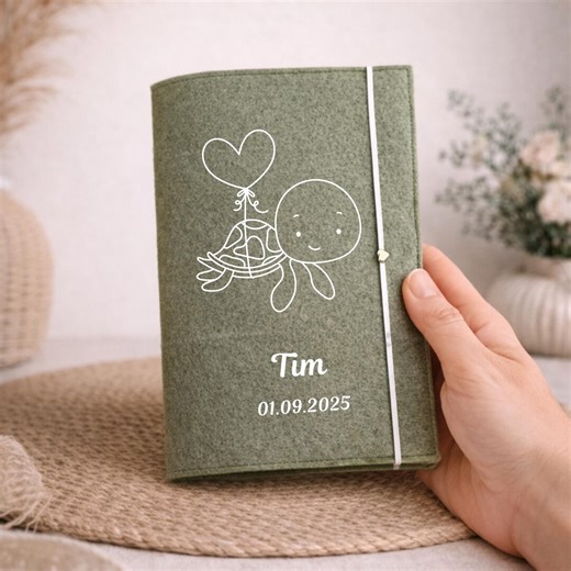 Personalized Baby Record Book Cover With Name and Date | Felt Baby Record Book Cover | Baby Shower Gift | Push Present | Birth Gift | Artline - Etsy