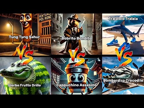 All Brain Rot Fights Ever. Italian Brainrot Characters Compilation #brainrot #meme #crocodilo