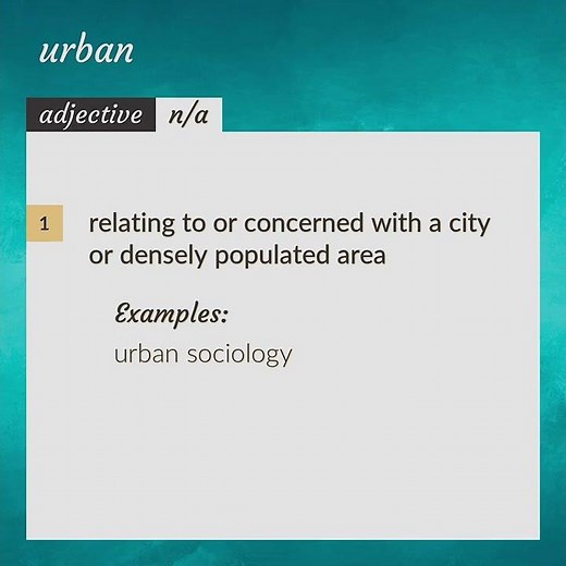 Urban | meaning of Urban