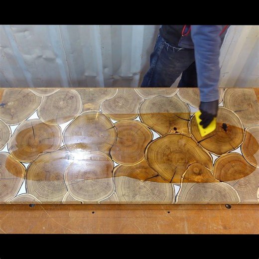 How to Build an Incredible Table from an Old Tree in Your Garden #woodworker #table #handmade #epoxy #woodworking #diy | MarmotaWorks