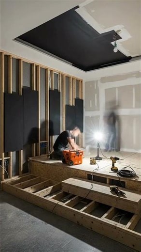 Luxury Home Theater Renovation – Start to Finish Time-Lapse 🎬 #home #beforeandafter #shorts