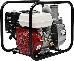 4 Stroke Gasoline Engine Water Pump, 7.5HP 3-inch Gas Powered Trash Water Transfer Pump, 3600rpm High Pressure Irrigation Water Pump for Irrigation Pool