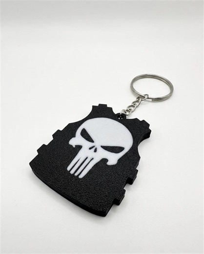 Tactical Vest Skull Keychain - Black & White Vigilante Plate Carrier Keyring - 3D Printed EDC Accessory - Combat Gear Bag Tag - Gift for Men - Etsy