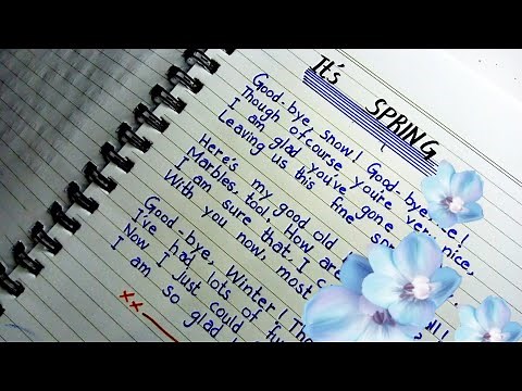 Poem on Spring Season | It's Spring Poem | English Poem | English Handwriting | Poetry on Spring