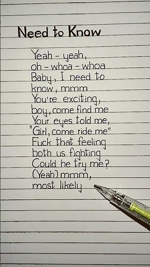 Need to Know Lyrics ~ Song by Doja Cat 🐱 #lyrics #needtoknow #dojacat