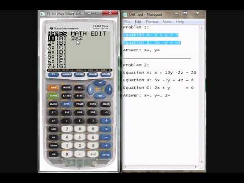 Solving Systems of Equations with the TI-83