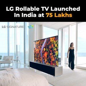 52K views · 998 reactions | LG Rollable OLED TV Debuts In India For Rs 75 Lakh. The rollable TV does come with high-end features like HDMI 2.1, 120Hz refresh rate at 4K resolution, support for HDR standards like Dolby Vision, variable refresh rate, Amazon Alexa/ Google Assistant support, and Dolby Atmos audio. LG says that the Rollable OLED TV R can survive at least 50,000 rolls in its lifetime. | Beebom | Facebook