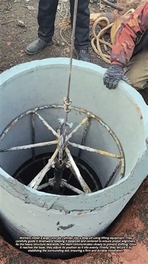 Installing a Large Concrete Cylinder into a Deep Pit