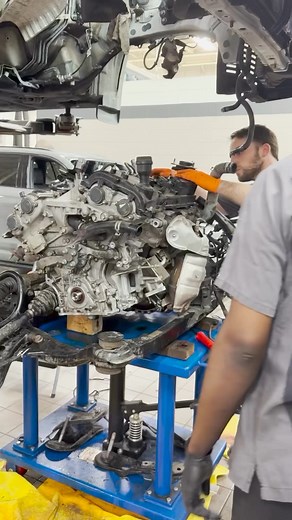 1.1K views · 11 reactions | A leaking timing cover should never be ignored, especially because it can cause severe internal engine damage and lead to expensive repairs down the line. Here is our team working on a valve cover installation as part of the overall process!  | Lexus South Pointe | Facebook