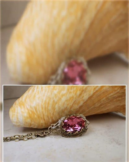 Swarovski Crystal Rose Necklace