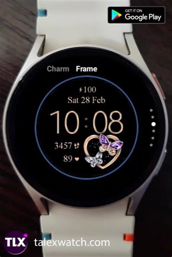 Diamond Hearts Watch Face for Wear OS . 6 Live twinkling charms #wearos #talexwatch #watchface