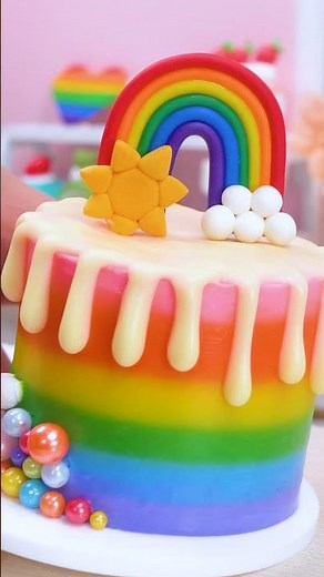 How to Make Mini Rainbow Cake🌈 Satisfying ASMR | Mini Cake #shorts #asmr #miniature #minicake
