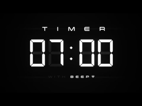 7 Min Digital Countdown Timer with Simple Beeps ⚪️
