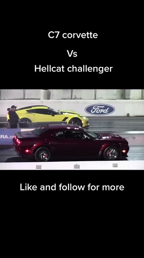 W for vet #corvette #c7corvette #corvettecorvette #dragstripracing #hellcatchallenger #srt #hellcat #widebody #fyp #mopar #moparornocar #sticky #bye