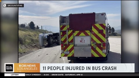 11 people hospitalized after bus crash on 15 Freeway