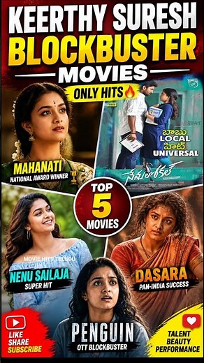 Keerthy Suresh Blockbuster Movies List All Time Hits