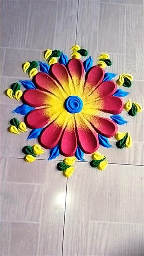 Rangoli design for beginners #rangoli #dialyrangoli #easyrangoli #diwalirangoli #shorts