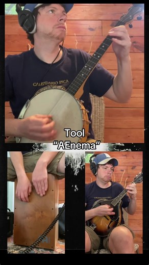 Tool “AEnema” on tenor banjo, mandolin, and cajon #toolband #metal #psychedelicrock #banjo #mandolin