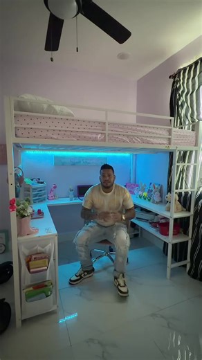 Sikaic Loft Bed Full Size with U-Shaped Desk, 6 Storage Drawers, Power Outlet, LED Metal Loft Bed with 2 Storage Shelves, Bed with Safety Guardrail & Ladders, Space-Saving #BigDreamsStartSmall