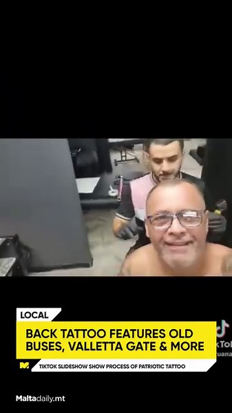 35K views · 730 reactions | The short video takes the audience through a step-by-step process, showcasing the inking of a homage to the Malta of yesteryears.  Read: https://maltadaily.mt/mans-patriotic-back-tattoo-features-old-valletta-gate-buses-triton-fountain/ #MaltaDaily | Malta Daily | Facebook