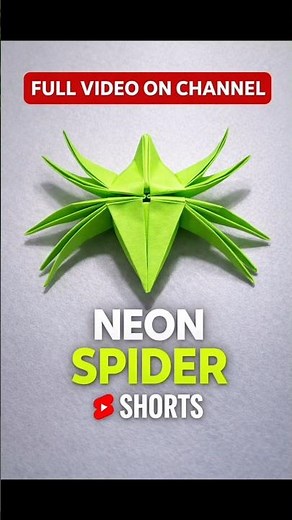 Neon Origami Spider 🕷️💚 | Full Tutorial on Channel