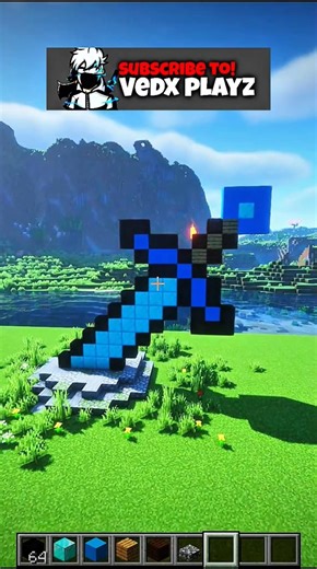 Realistic Diamond Sword ⚔️ Build in minecraft| #minecraft #minecraftshorts #gaming #minecraftpe