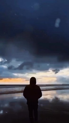 Serene Beach Sunset Reflection Video