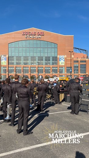 Brisk air. Bright skies. Pure Noblesville energy. Yesterday was a beautiful day to perform at BOA Super Regionals and our Marching Millers soaked up every minute. Spirits were high and they delivered a fantastic show. We find out after 4pm today if we take the field again. No matter what, we are ridiculously proud of this band and how far they have pushed themselves this season. Incredible work, Millers. Keep shining. ✨🖤💛 | Noblesville High School Bands
