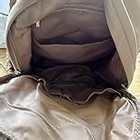 LOVEVOOK Mini Backpack Purse for Women, Small Puffer Lightweight Backpack, Casual Daily Daypack Purse for Women, Cute bag with Anti-theft Pocket for Travel-Khaki and Beige