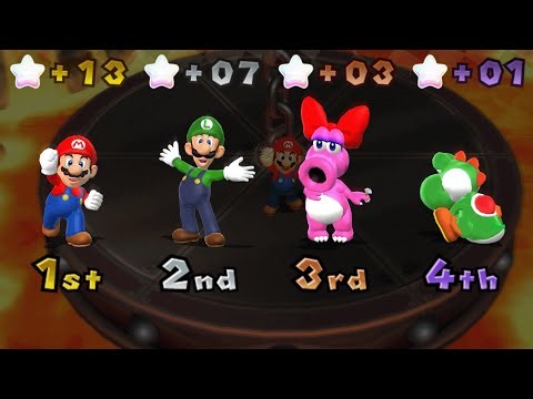 Mario Party 9 - Mario vs Luigi vs Yoshi vs Birdo - Bowser Station (Master Difficulty)
