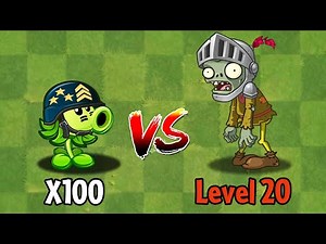 PVZ 2 Challenge - 100 Plants Vs Big Knight Zombie Level 20 Custom Size And Speed