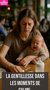 Il tenait son monde avec douceur. Son bébé pleurait. Il est intervenu avec grâce. Elle était fatiguée. Première sortie depuis des semaines. Juste elle et son nouveau-né. À table, le biberon a glissé. Le lait s'est renversé. Le bébé a pleuré. Elle s'est figée — une main essuyant, l'autre berçant. Les yeux clignotant pour retenir les larmes. Puis le serveur est venu. Pas de jugement. Pas de précipitation. Il a ramassé le biberon. A tenu le bébé doucement. — “Mangez. Je m'occupe d'elle,” a-t-il dit