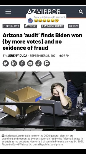 Replying to @twlightzone2 #greenscreen Please keep shifting those goal posts!!! They wasted $6 million to find that Biden actually incresed his vote margin in the state #arizona #election #midterm #fyp #foryoupage #foryoupage