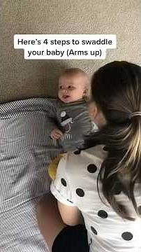 Here’s 4 steps to swaddle your baby (Arms up) | #swaddle #swaddling #babytips #sleeptraining #tips