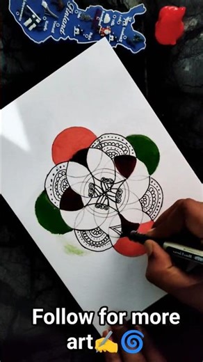 Simple circles→ Beautiful art Mandala magic never fails#viral #art #shorts #creative #artist #music