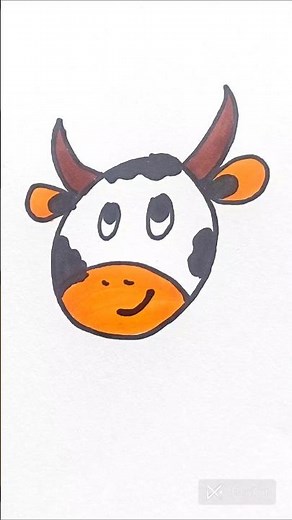 Easy Cow Drawing 🐮 | Step by Step Cute Animal Drawing