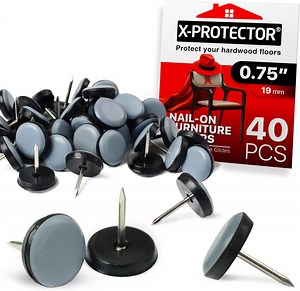 X-PROTECTOR Chair Glides - 40 PCS 0.75” Nail-on Sliders - Protect Floors & Move Furniture Easily