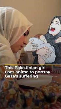 Palestinian girl draws anime cartoons to portray Gaza’s suffering | AJ#shorts
