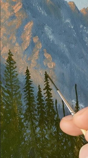 Painting Realistic Pine Trees in the Distance with Oil