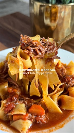 🤎Follow @thecookingmawma (so I can DM YOU!) & Comment RECIPE for the full recipe to be sent directly to your inbox! 🤎 My Short Rib Pappardelle is the ultimate dish to impress! It's rich, tender braised short ribs slow-cooked to perfection in a luscious, savory sauce, then tossed with wide, silky pappardelle noodles. Every bite is packed with deep, cozy flavors, making it the perfect meal for a special night in or when you’re craving something truly indulgent! #shortrib #parpadelle #sundaysauce